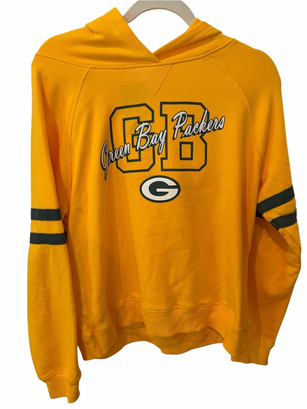 NFL Green Bay Packers Gold Hooded Sweatshirt Juniors XL 15/17 Fleece